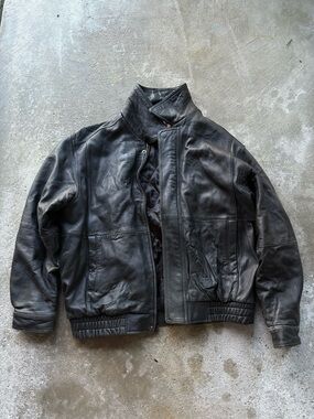 Vintage 80s/90s Prestige Black Genuine Leather Jacket